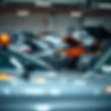 Overview of salvage cars in various conditions