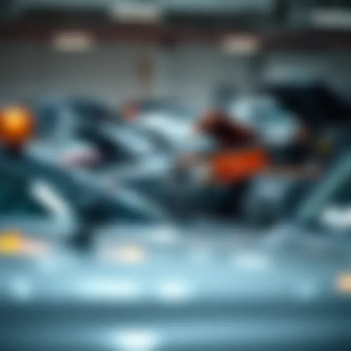 Overview of salvage cars in various conditions