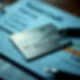 A secured credit card resting on a financial document