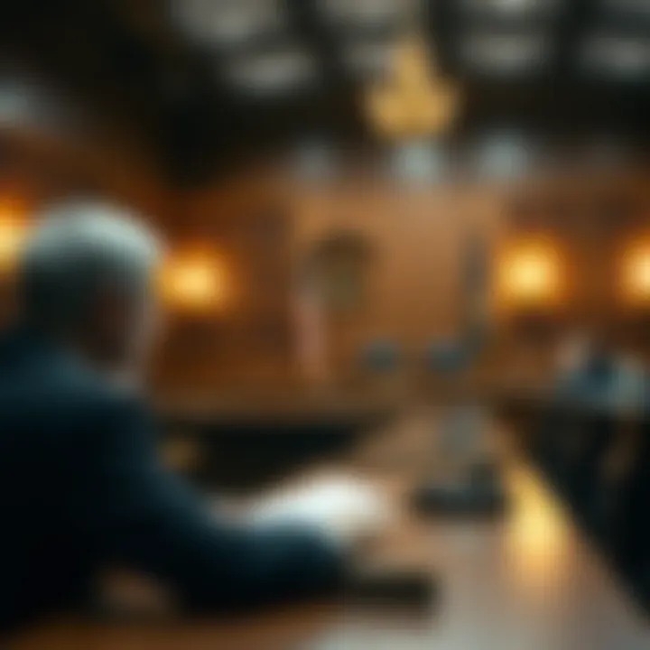 Litigation in Court Against a Mortgage Company A courtroom scene representing litigation