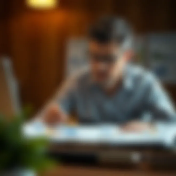 An individual evaluating business options with charts and graphs