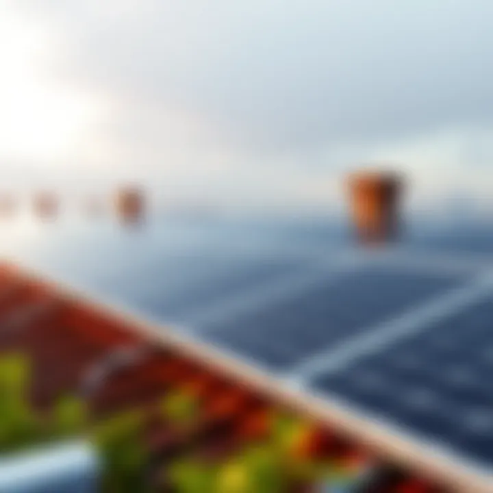 A detailed view of solar panels on a rooftop demonstrating their efficiency
