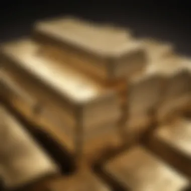 Gold bullion bars stacked elegantly