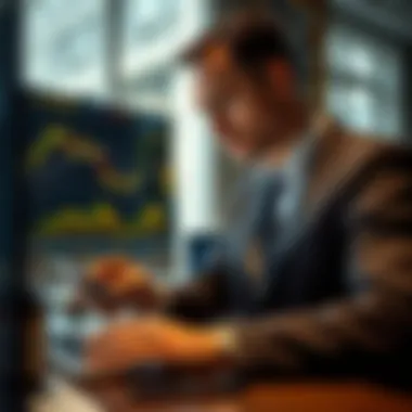 Investment Analysis in Gold Futures Investor analyzing market trends and making decisions