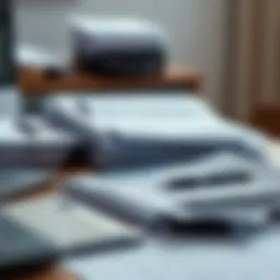 Organized tax documents on a desk