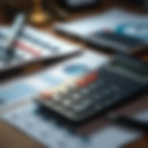 Calculator and financial documents on a desk
