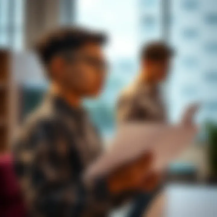 Young entrepreneur presenting a business plan