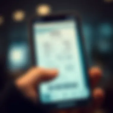 Scanning a Digital Receipt with Precision Close-up of a digital receipt being scanned by a mobile device