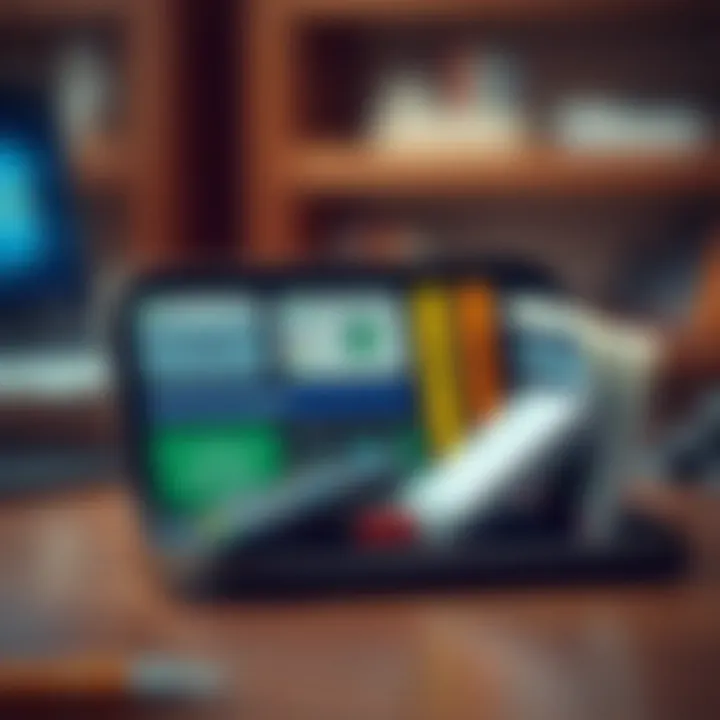 Streamlined Digital Wallet for Financial Management An organized digital wallet showcasing various financial tools