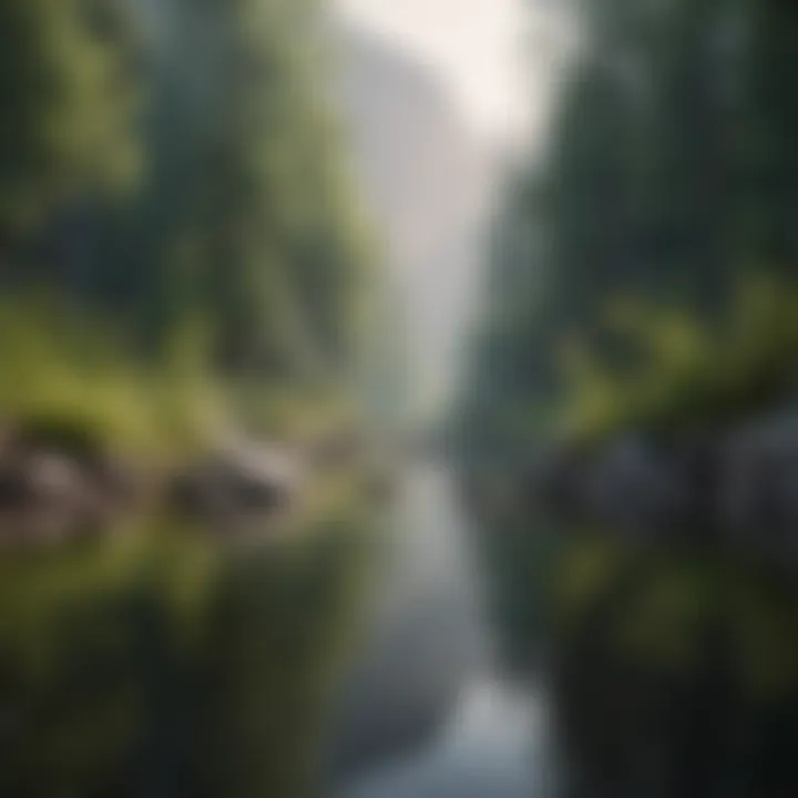Nature and Economy Balance A serene landscape highlighting the balance between nature and economy.