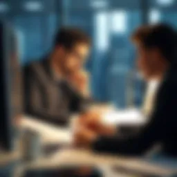 Overview of financial analysts at work in a modern office setting