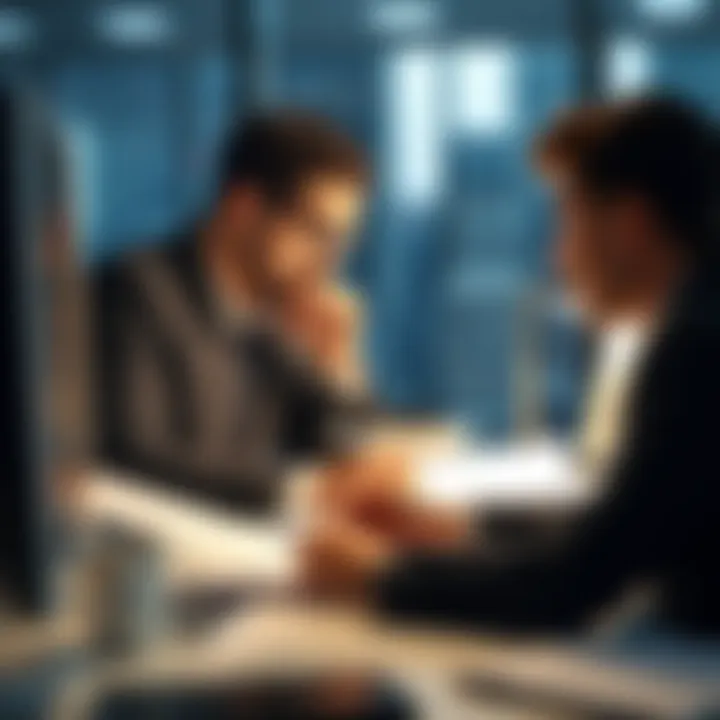 Financial Analysts at Work Overview of financial analysts at work in a modern office setting