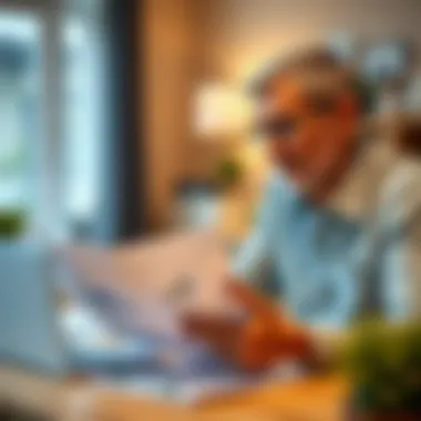 Homeowner reviewing financial documents