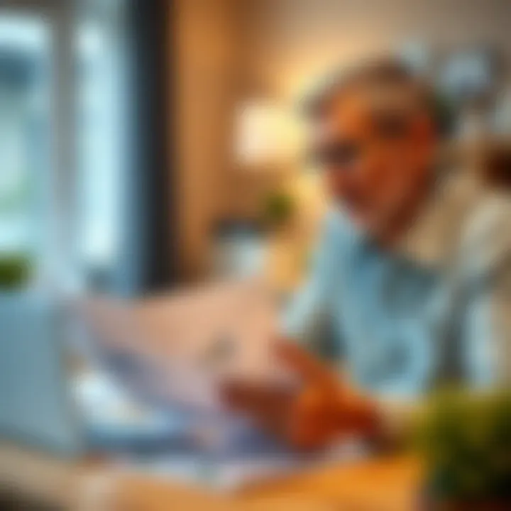 Homeowner reviewing financial documents