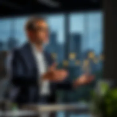 A real estate agent discussing property value trends