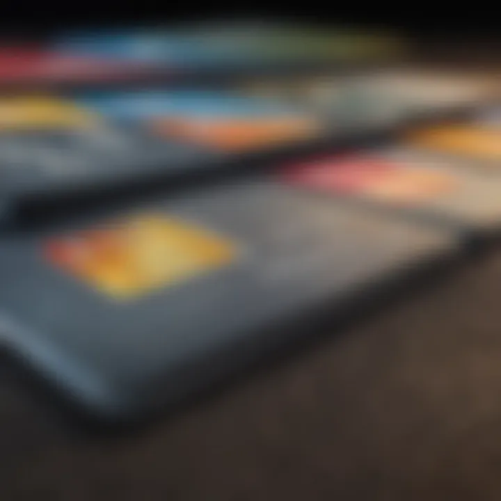 Close-up view of various business credit cards highlighting their unique features and benefits.