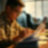 A person examining financial documents