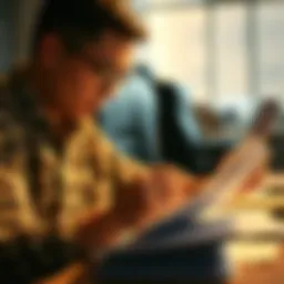 A person examining financial documents