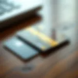 A close-up of a credit card on a wooden table