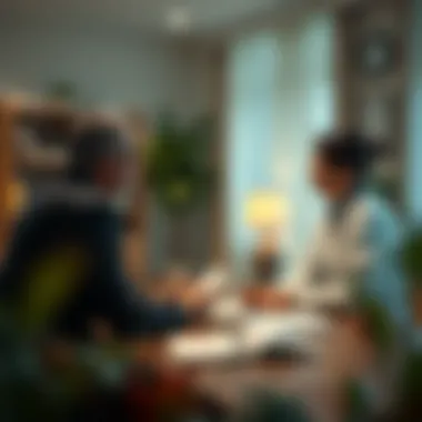 Consultation for Financial Guidance A serene environment showing a consultation between a financial advisor and a client.