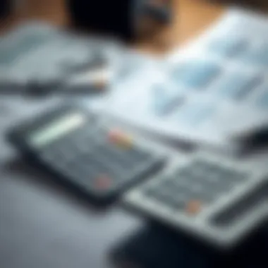 Financial Evaluation for Borrowing A calculator and financial documents laid out on a desk