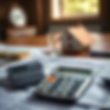 Calculator and paperwork for refinancing