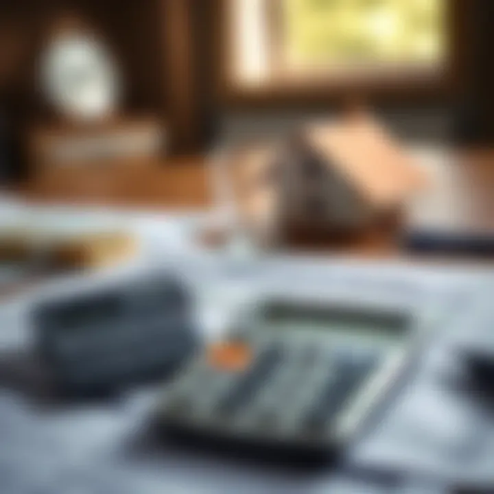 Calculator and paperwork for refinancing