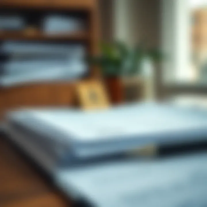 A close-up of essential paperwork organized for a business account