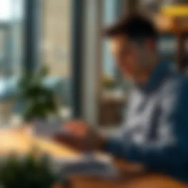 A business professional reviewing financial documents