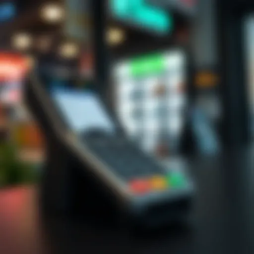 Modern credit card terminal set up for business use