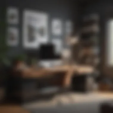 Inspiring Home Office Environment A modern home office setup with creative decor