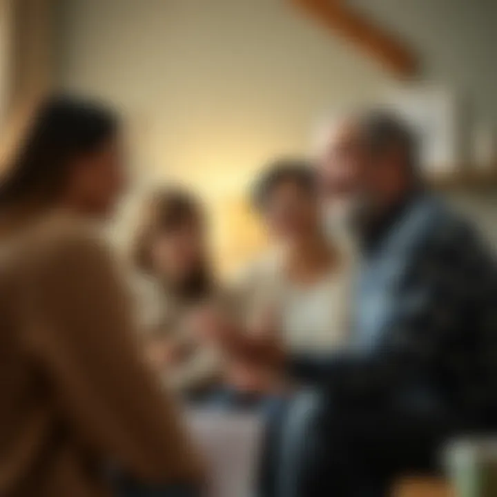 Discussing Refinancing Benefits A family discussing refinancing benefits