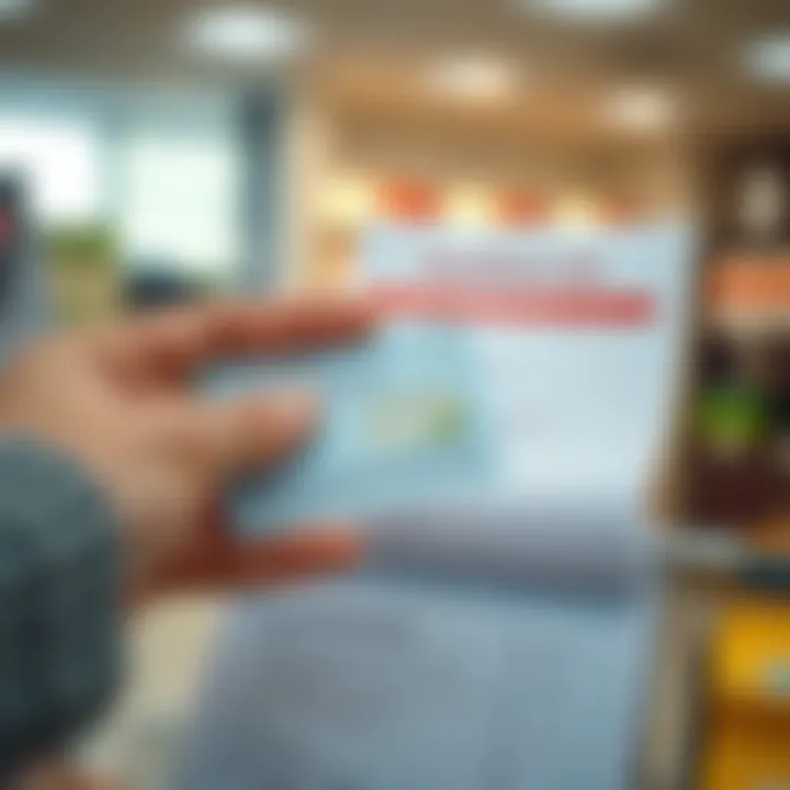 A hand holding a healthcare card alongside a shopping list