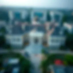 Aerial view of a prestigious business school campus in India showcasing its architecture