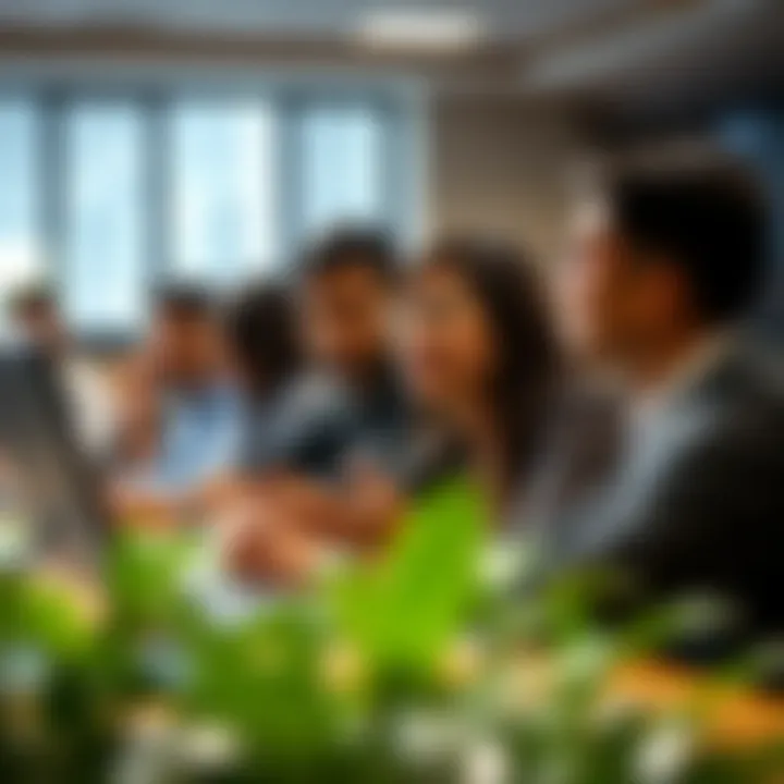 A diverse group of students participating in a live business case competition