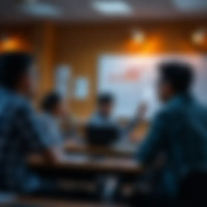 Students engaging in a dynamic classroom discussion led by an experienced professor