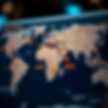 Map highlighting top institutions for a Master's in Management