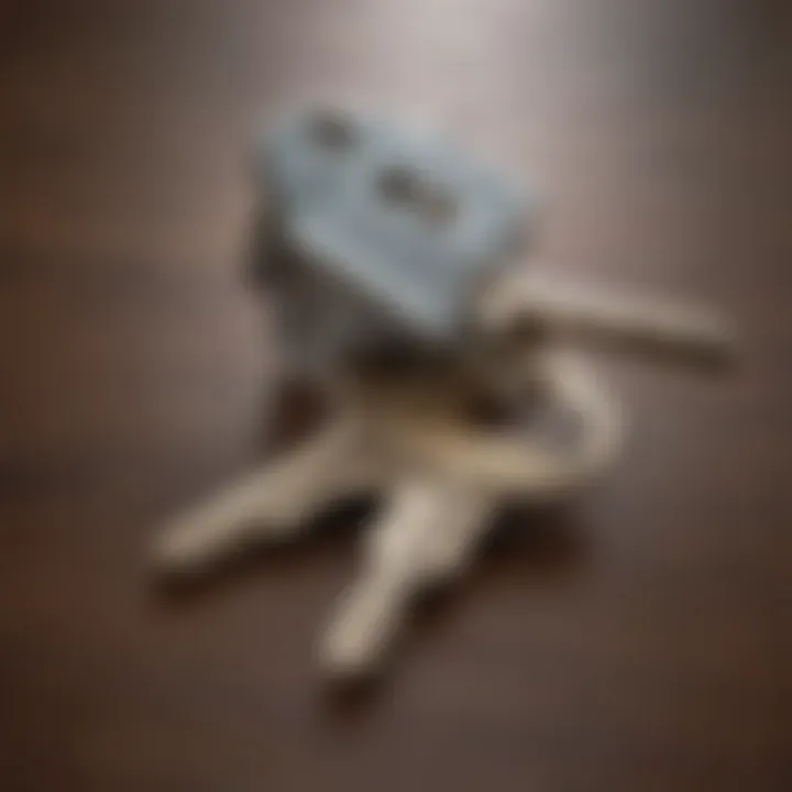 A close-up of a key symbolizing home ownership