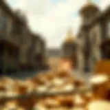 Illustration depicting the evolution of gold standard insurance through history