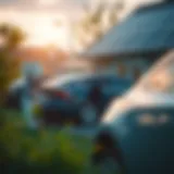 Tesla vehicle charging at home with solar panels