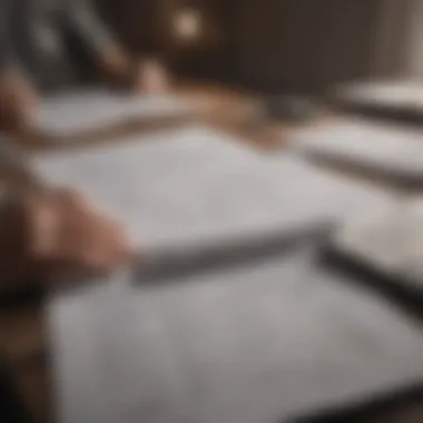 Analyzing Financial Documents A person analyzing financial documents